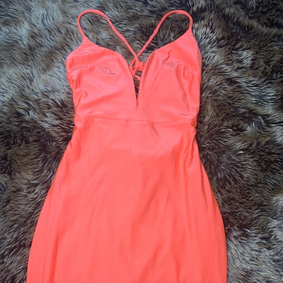 Neon Orange Fashion Nova Dress - Picture 4 of 5